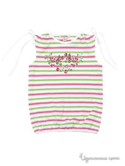 Майка PlayToday, цвет зеленый, розовый, белый