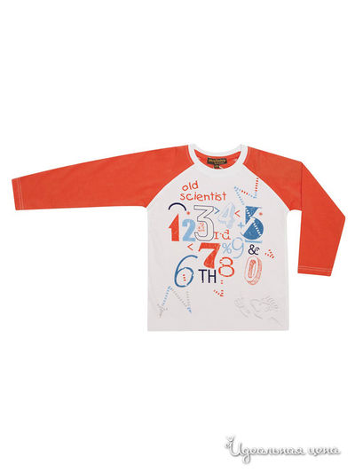 Лонгслив PlayToday, цвет белый, оранжевый