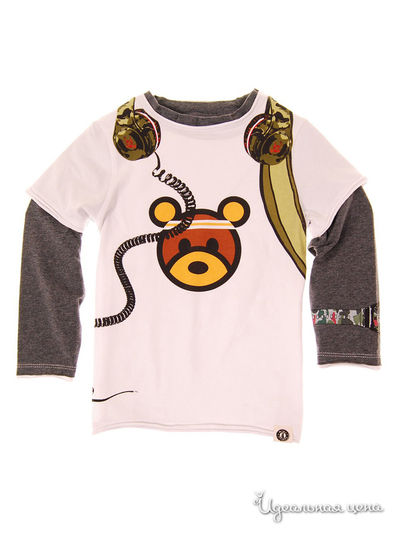 Лонгслив Mini Shatsu, цвет серый, белый