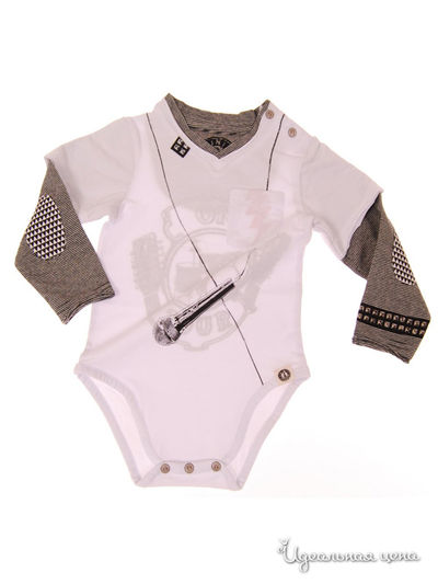 Боди Mini Shatsu, цвет серый, белый