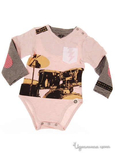 Боди Mini Shatsu, цвет белый, серый