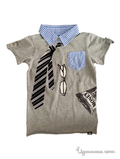 Рубашка Mini Shatsu, цвет серый/мульти с аппликацией