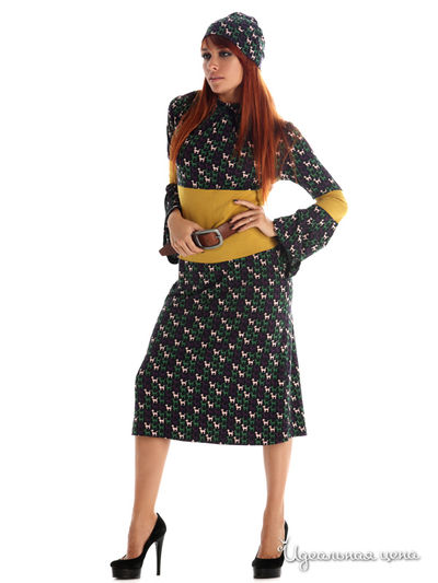 Платье Artwizard, цвет темно-синий,горчичный