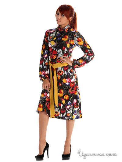 Платье Artwizard, цвет темно-коричневый, желтый, красный