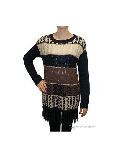 Свитер Romeo & Juliet, цвет темно-синий-коричневый-белый