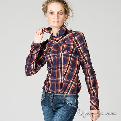 Рубашка not the same, цвет цвет синий / оранжевый