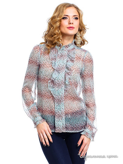 Блуза Mondigo, цвет изумрудный, бежевый