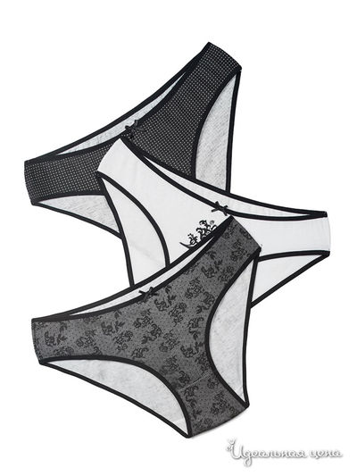 Трусы-слипы (3 шт) Dentelle, цвет черный, белый