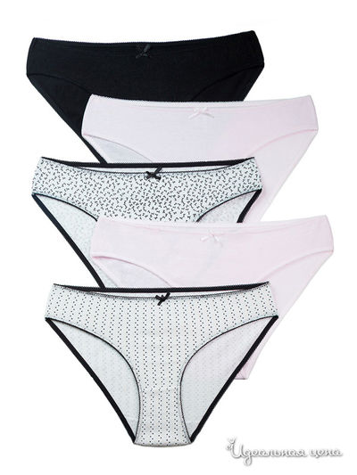 Трусы-слипы (5 шт) Dentelle, цвет розовый, черный