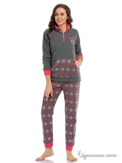 Пижама Pinky Style, цвет серый