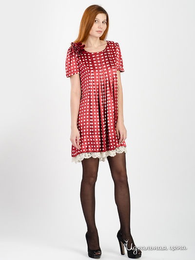 Платье Twin-Set Girl, цвет бордо/горошек