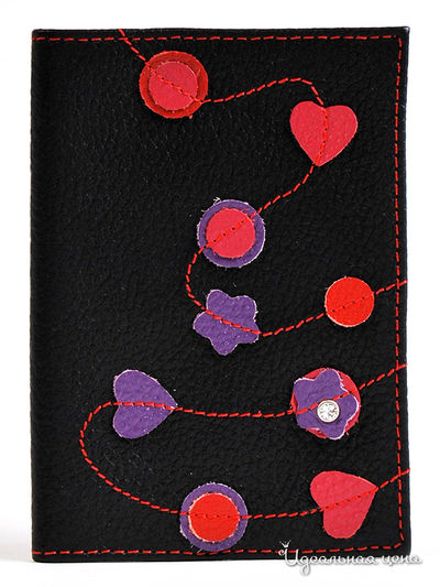 Обложка на паспорт Cheribags, цвет черный, красный