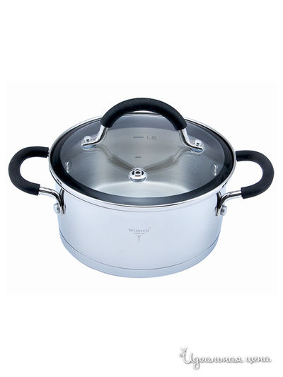 Кастрюля Winner, цвет стальной