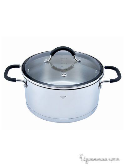 Кастрюля Winner, цвет стальной
