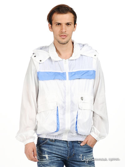 Ветровка Just Cavalli, цвет белый, голубой