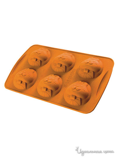 Формы для выпечки, 26,5х17х3 см, 6 ячеек Regent, цвет оранжевый
