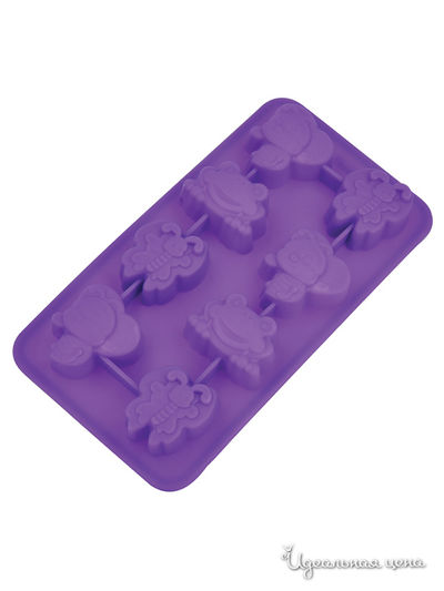 Форма для льда "Фауна", 19,5х10,5х2,5 см Regent, цвет фиолетовый