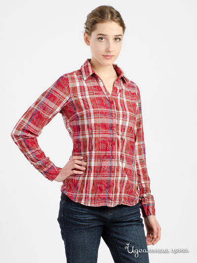 Рубашка C'est Beau la Vie!, цвет синий,красный,белый