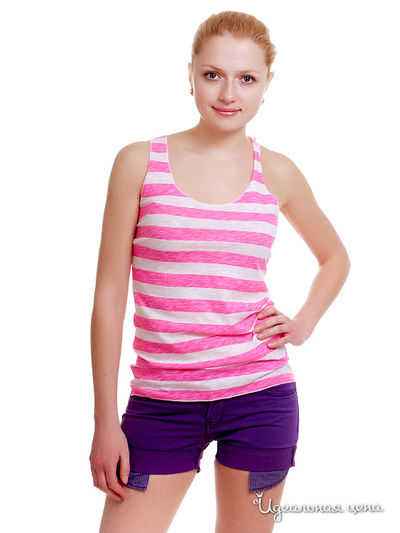 Топ Red Soul, цвет в полоску розовый неон