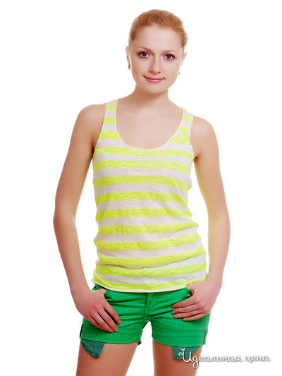 Топ Red Soul, цвет в полоску желтый неон