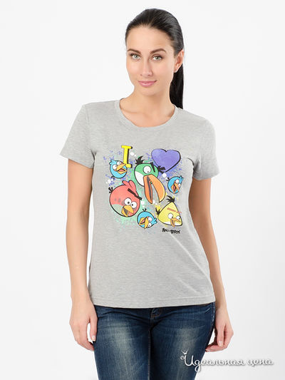 Футболка Angry Birds, цвет серый меланж