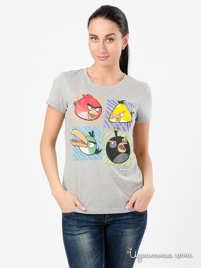 Футболка Angry Birds, цвет серый меланж