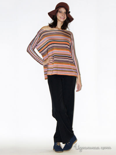 Лонгслив Nastya Sergeeva by May Be, цвет коричнево-бордовая рисунок елочка