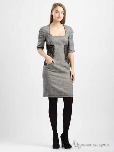 Платье Maria Rybalchenko, цвет светло-серый, черный