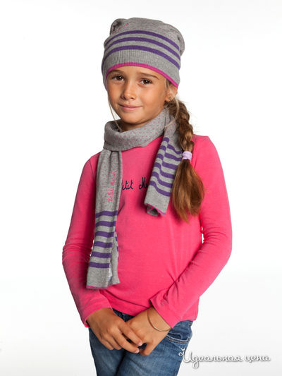 Шарф Le Petit Marcel, цвет серый, фиолетовый