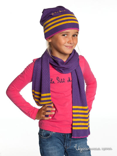 Шарф Le Petit Marcel, цвет сиреневый, желтый