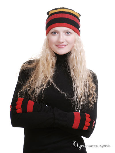 Шапка Little Marcel, цвет черный, разноцветный, полоска