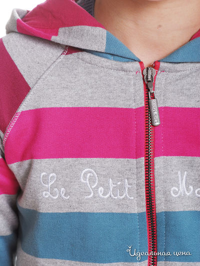 Толстовка Le Petit Marcel для девочки, цвет серый, розовый