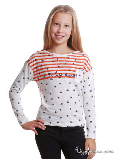 Лонгслив Le Petit Marcel, цвет белый, оранжевый