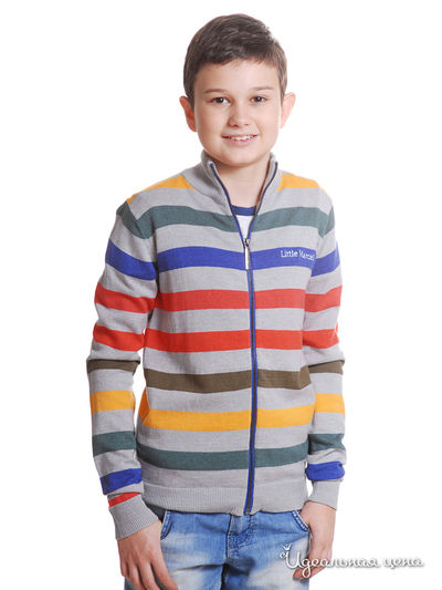 Кардиган Le Petit Marcel, цвет серый,красный,синий