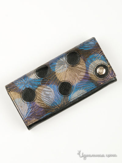 Кошелек GianMarco Venturi, цвет черный,фиолетовый,золотой