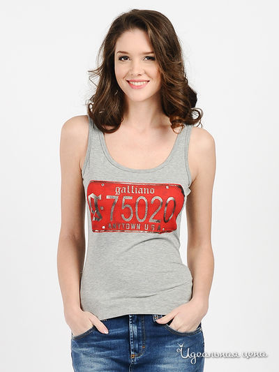 Майка Galliano, цвет серый