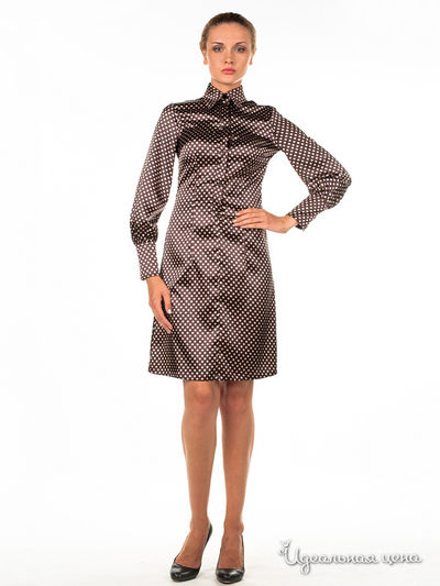 Платье Satin, цвет коричнево-белый