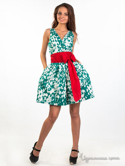 Платье Satin, цвет зелено-белый