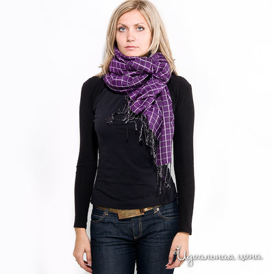 Палантин Venera, цвет феолет в клетку