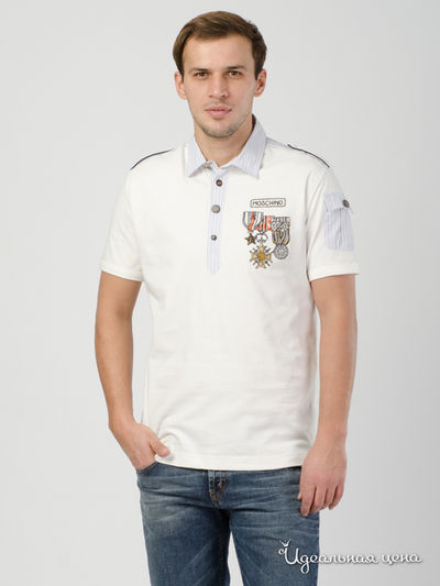 Поло Love Moschino, цвет молочный