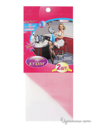 Полотенце из микрофибры, 2 шт Loks, цвет белый, розовый