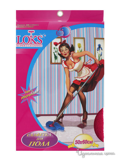 Салфетка для уборки напольных покрытий, 50х60 Loks, цвет красный