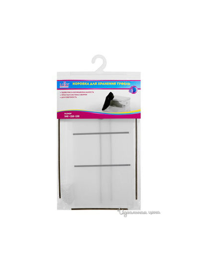 Коробка для хранения мужских туфель, 34х21х12 Loks, цвет прозрачный