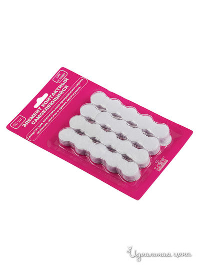 Самоклеящиеся круглые липучки для крепления предметов диаметром 18 мм. (50 шт) Loks, цвет белый