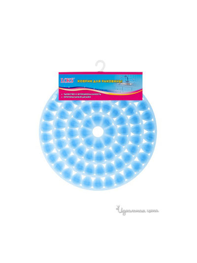 Коврик для раковины, 29х29 Loks, цвет синий