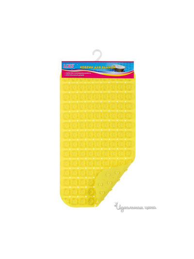 Коврик для ванной, 71x38 Loks, цвет желтый