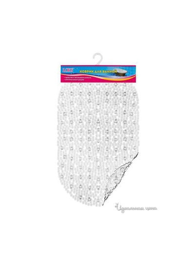 Коврик для ванной, 69x39 Loks, цвет белый