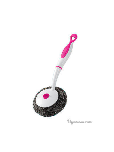 Щетка с двухсторонней губкой Loks, цвет розовый, белый
