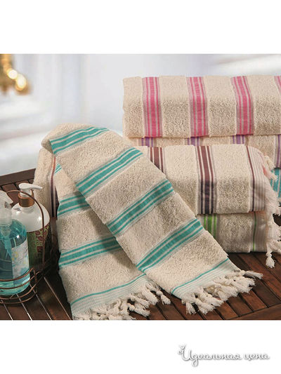 Полотенце Shamrock, цвет крем/бирюза