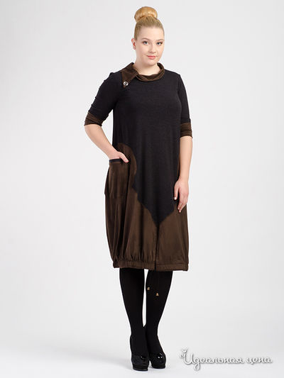 Платье МадаМ Т, цвет серый, коричневый